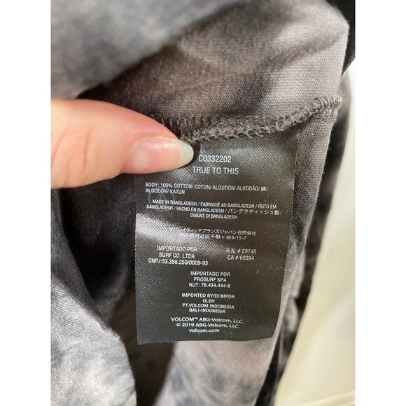 NWT VOLCOM Stone Dye Hoodie Youth L Large Cotton Jersey Tie Dye Pullover Gray - Picture 8 of 8